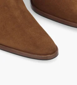 Bottine western zippée - Jane 7 - Cuir velours - Marron