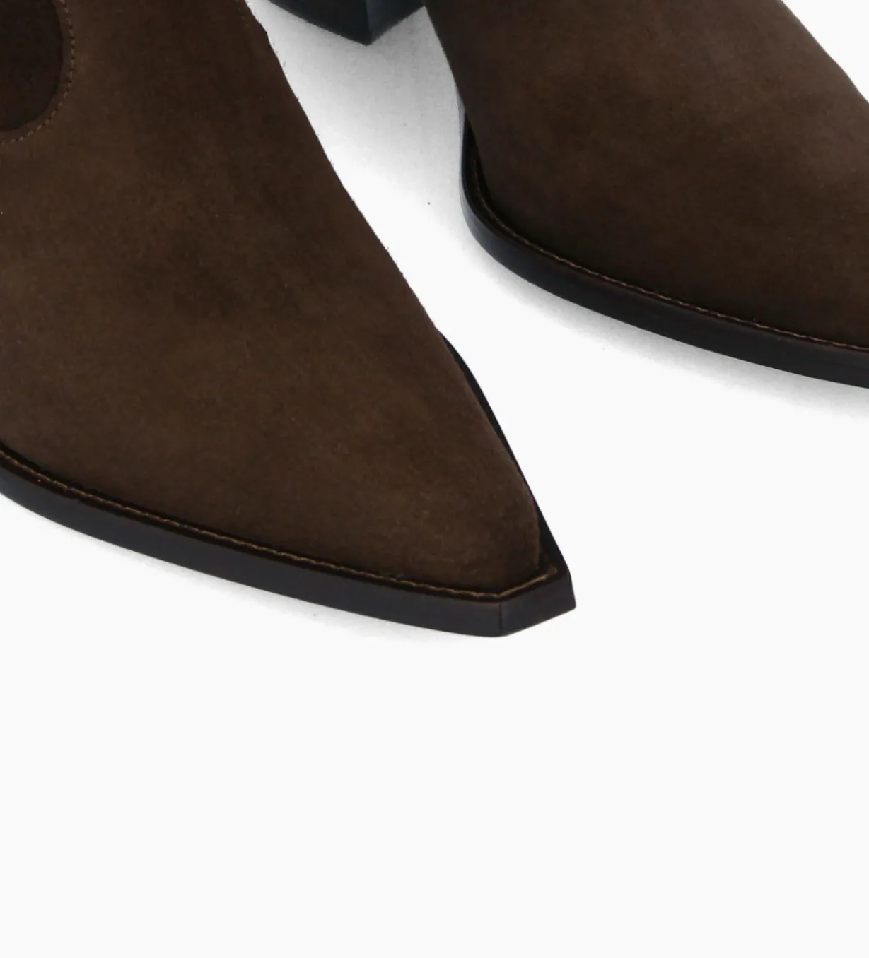 Bottine western zippée à talon - Sadie 50 - Cuir velours - Marron foncé