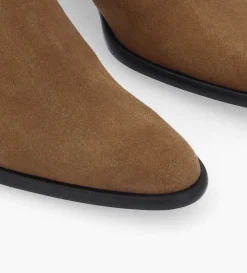 Bottine western zippée à talon - Jane 5 - Cuir velours - Sienna