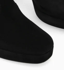 Bottine zippée à talon - Carlotta 70 - Cuir velours - Noir