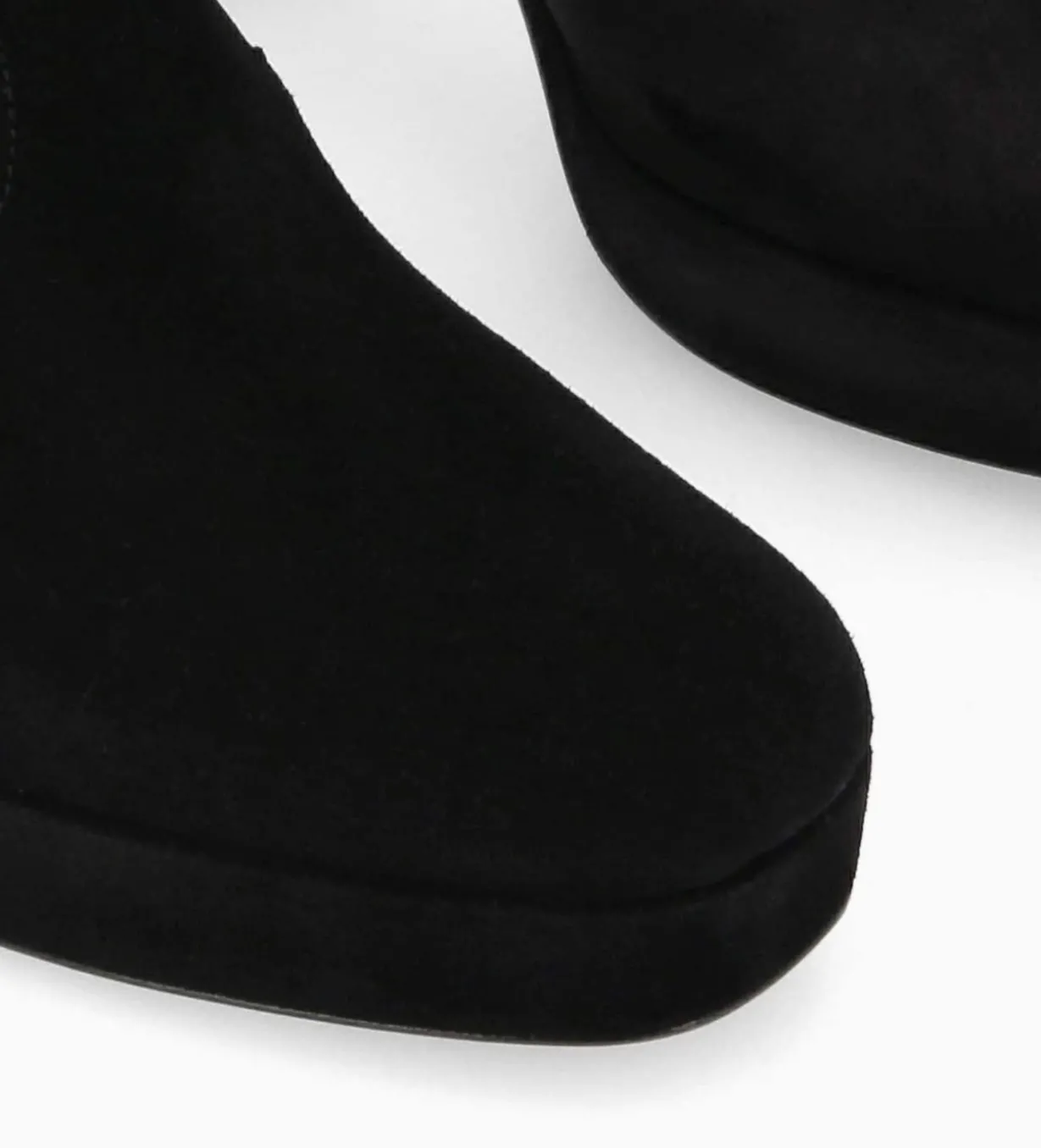 Bottine zippée à talon - Carlotta 70 - Cuir velours - Noir