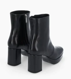 Bottine zippée à talon - Carlotta 70 - Cuir lisse - Noir