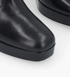 Bottine zippée à talon - Carlotta 70 - Cuir lisse - Noir