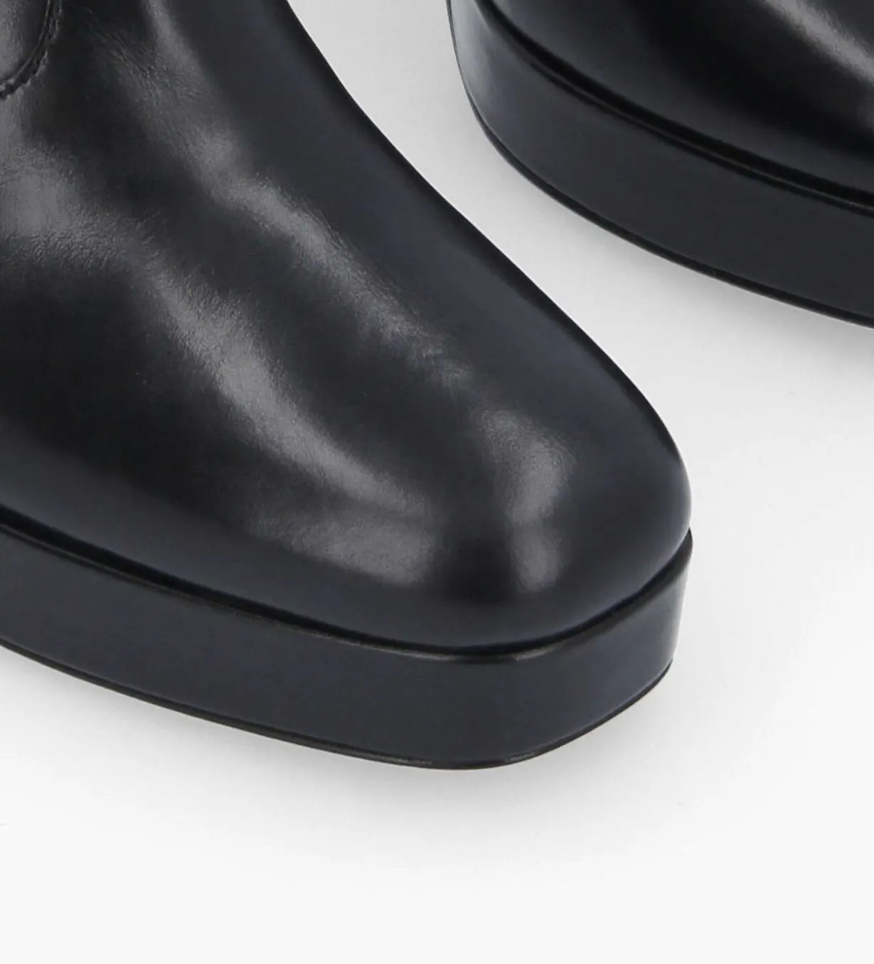 Bottine zippée à talon - Carlotta 70 - Cuir lisse - Noir