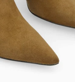 Bottine zippée à talon - Cathleen 65 - Cuir velours - Sienna