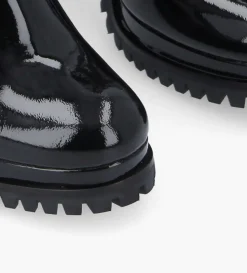 Bottine zippée à talon - Lery 7 - Cuir vernis - Noir