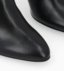 Bottine zippée à talon - Steffy 85 - Cuir de veau lisse brillant - Noir