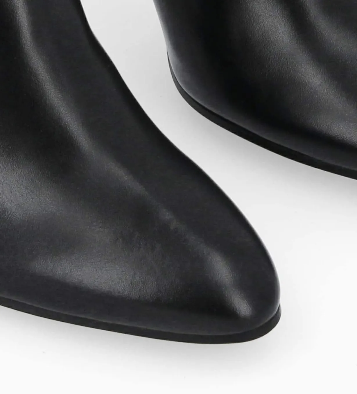 Bottine zippée à talon - Steffy 85 - Cuir de veau lisse brillant - Noir