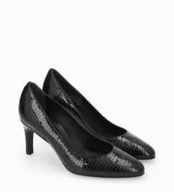 Escarpin - Mirri 65 - Cuir imprimé serpent verni - Noir