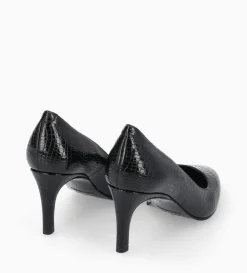 Escarpin - Mirri 65 - Cuir imprimé serpent verni - Noir