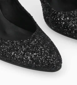 Escarpin - Mirri 85 - Toile pailletée - Onyx/Noir