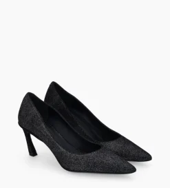 Escarpin - Rosie 65 - Cuir veau velours pailleté - Noir
