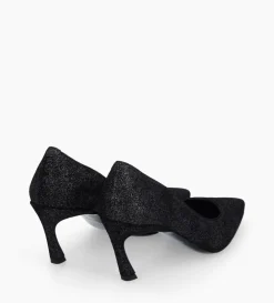 Escarpin - Rosie 65 - Cuir veau velours pailleté - Noir