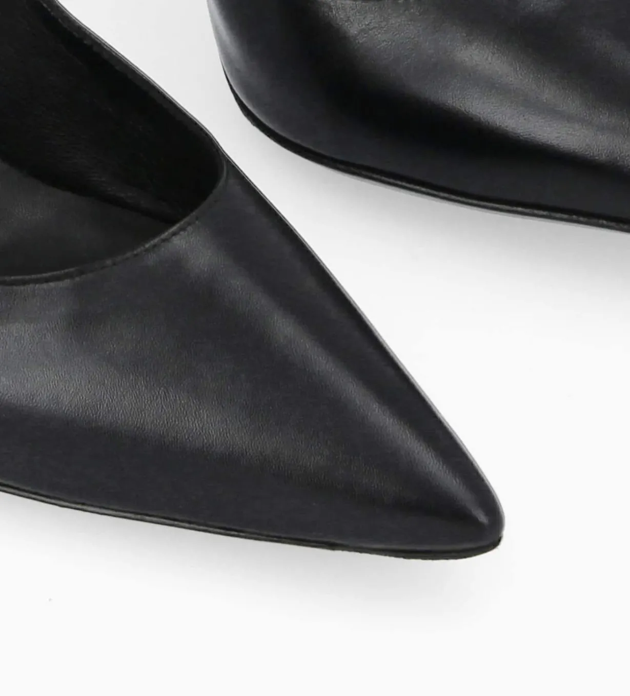 Escarpin à talon à bout pointu - Iris 85 - Cuir de veau lisse/Cuir imprimé serpent - Noir