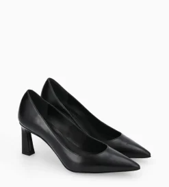 Escarpin à talon à bout pointu - Iris 65 - Cuir de veau lisse brillant - Noir