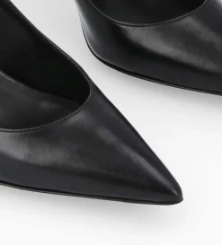 Escarpin à talon à bout pointu - Iris 65 - Cuir de veau lisse brillant - Noir