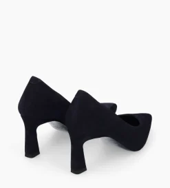 Escarpin à talon à bout pointu - Iris 65 - Cuir velours - Marine