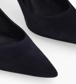 Escarpin à talon à bout pointu - Iris 65 - Cuir velours - Marine