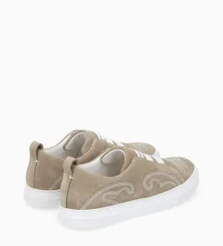Sneaker - Panic - Cuir velours - Grège